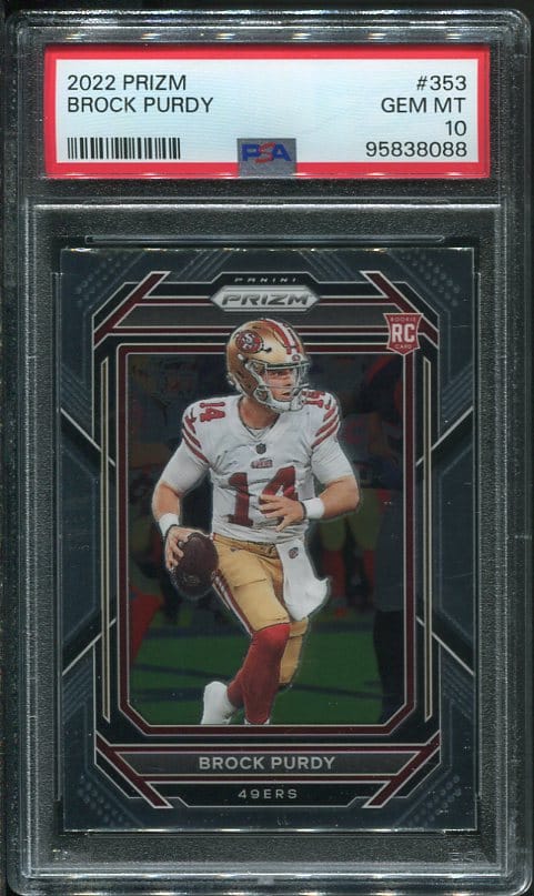 Authentic 2022 Prizm #353 Brock Purdy PSA 10 Football Card