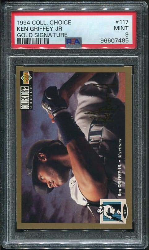 Authentic 1994 Collector's Choice Gold Signature Ken Griffey, Jr. PSA 9 Baseball Card