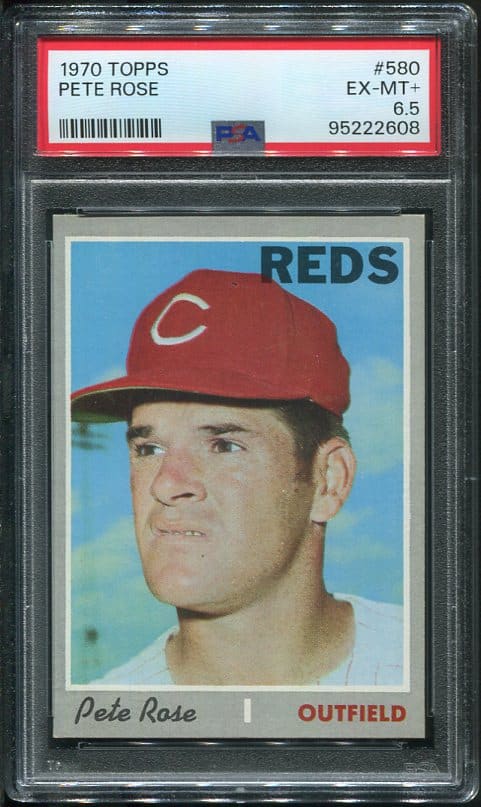 Authentic 1970 Topps #580 Pete Rose PSA 6.5 Baseball Card