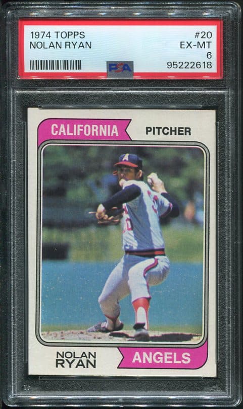 Authentic 1974 Topps #20 Nolan Ryan PSA 6 Baseball Card