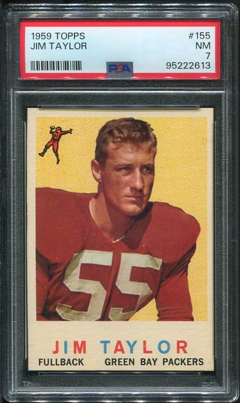 Authentic 1959 Topps #155 Jim Taylor PSA 7 Rookie Football Card