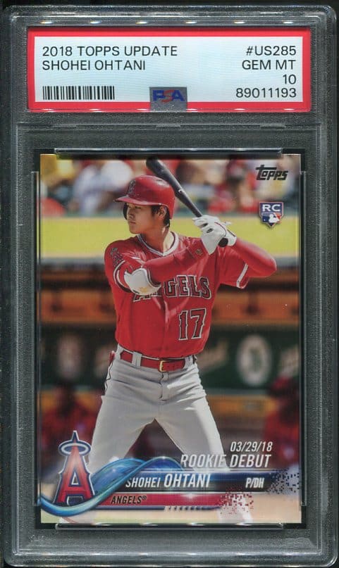 2018 Topps Update #US285 Shohei Ohtani PSA GEM MINT 10 Rookie Baseball Card