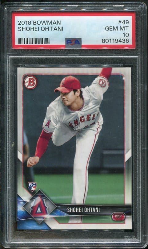 2018 Bowman #49 Shohei Ohtani PSA GEM MINT 10 Rookie Baseball Card