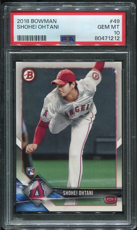 2018 Bowman #49 Shohei Ohtani PSA GEM MINT 10 Rookie Baseball Card