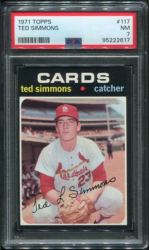 Authentic 19741 Topps #117 Ted Simmons Rookie PSA 7 Baseball Card