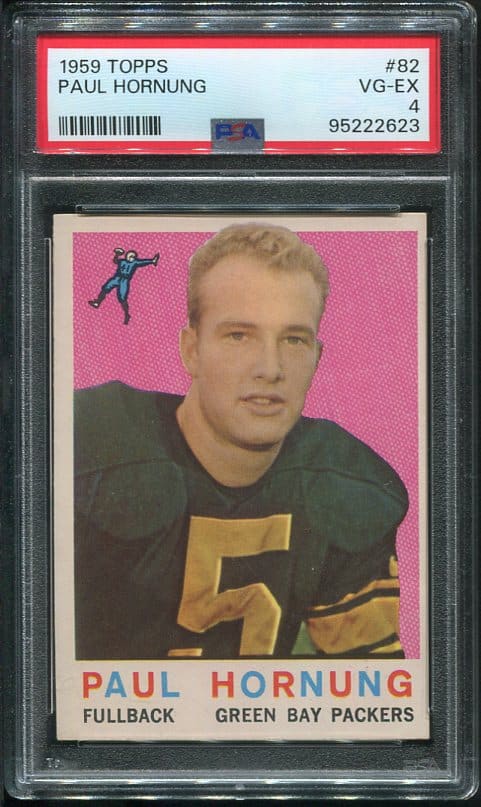 Authentic 1959 Topps #82 Paul Hornung PSA 4 Football Card