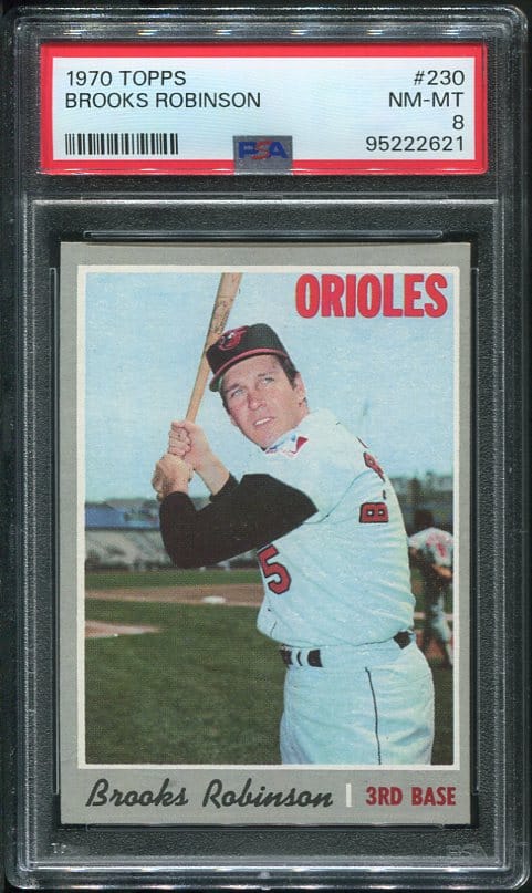 Authentic 1970 Topps #230 Brooks Robinson PSA 8 Baseball Card