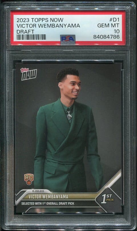 2023 Topps Now Draft #D1 Victor Wembanyama PSA 10 Rookie Basketball Card