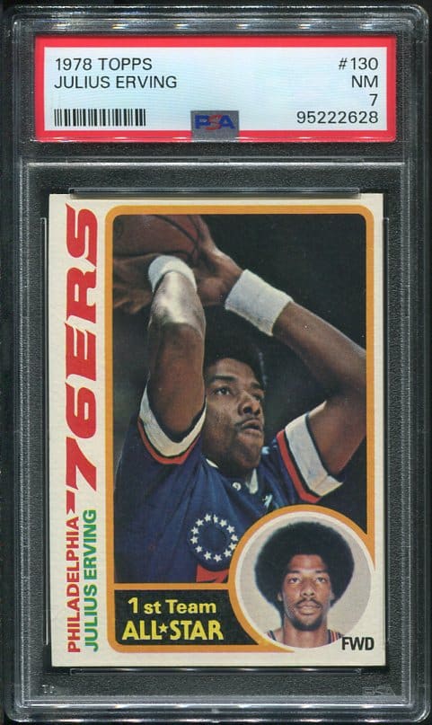 Authentic 1978 Topps #130 Julius Erving PSA 7 Basketball Card