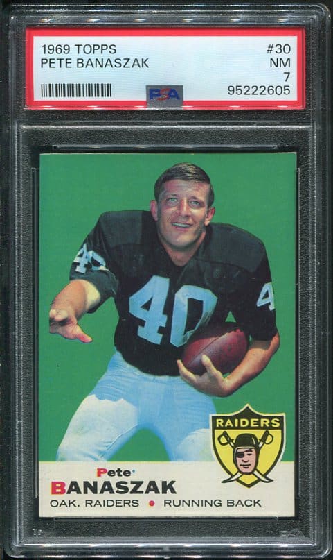 Authentic 1969 Topps #30 Pete Banaszak PSA 7 Football Card