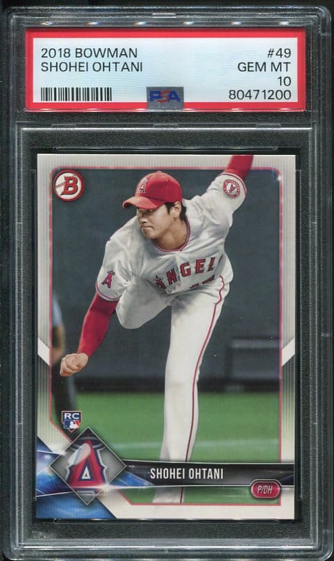 2018 Bowman #49 Shohei Ohtani PSA GEM MINT 10 Rookie Baseball Card