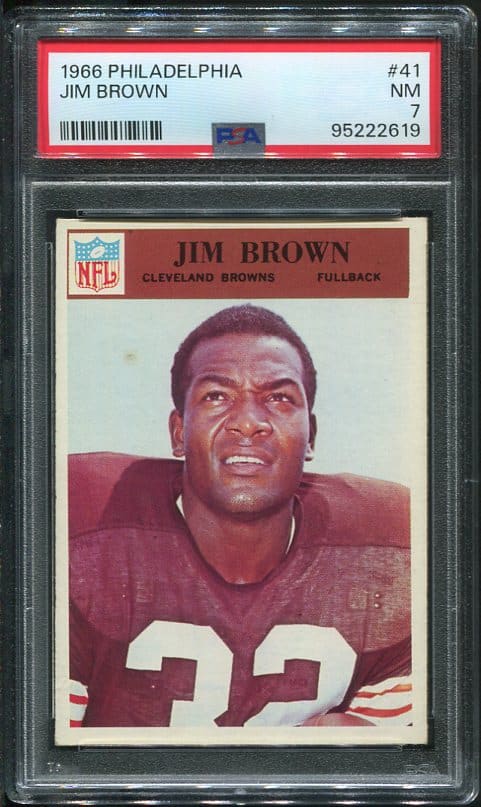 Authentic 1966 Philadelphia #41 Jim Brown PSA 7 Football Card