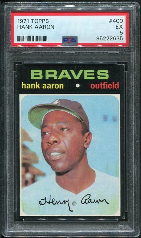 Authentic 1971 Topps #400 Hank Aaron PSA 5 Baseball Card