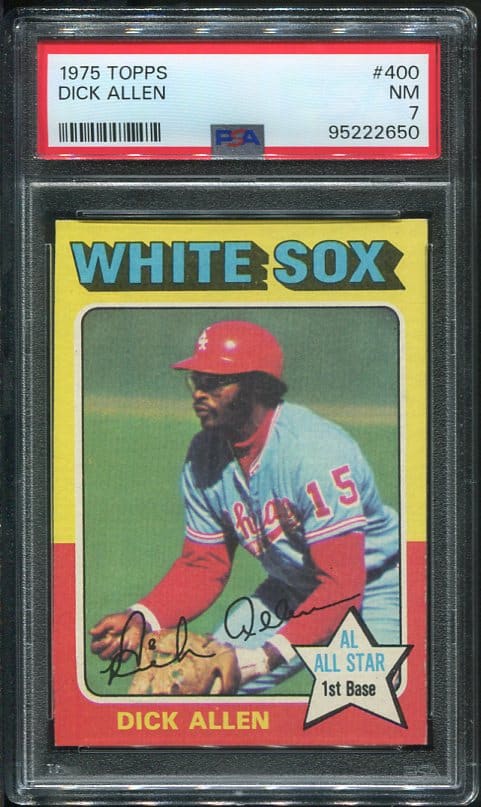 Authentic 1975 Topps #400 Dick Allen PSA 7 Baseball Card