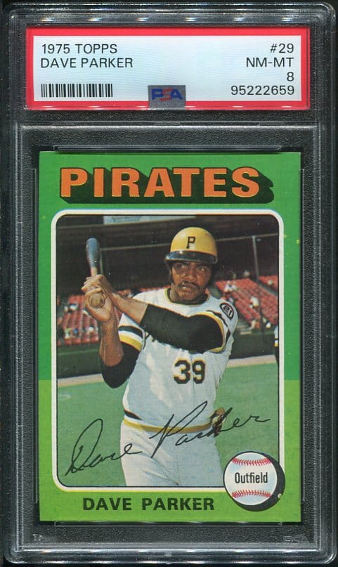 Authentic 1975 Topps #29 Dave Parker PSA 8 Baseball Card