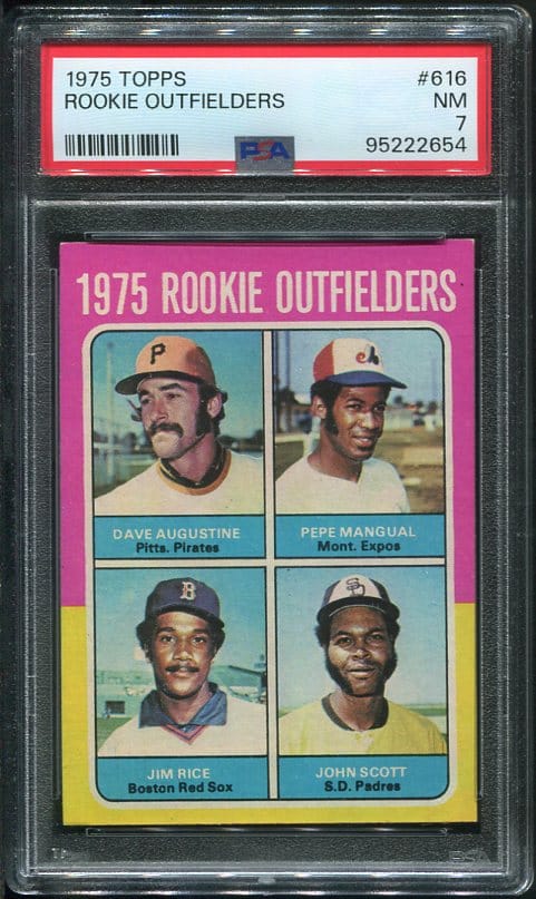 Authentic 1975 Topps #616 Jim Rice PSA 7 Rookie Baseball Card