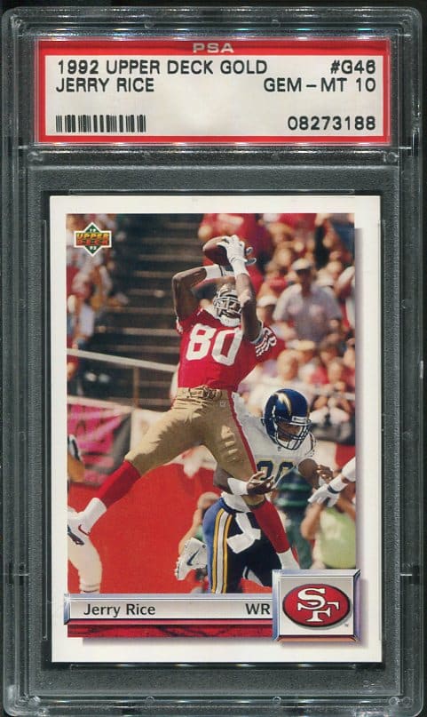 Authentic 1992 Upper Deck Gold #G46 Jerry Rice PSA 10 Football Card