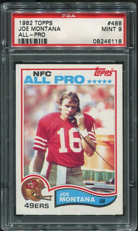 Authentic 1982 Topps #488 Joe Montana All-Pro PSA 9 Football Card