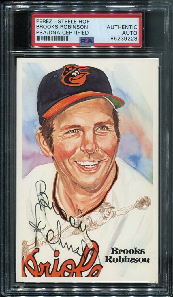 Authentic 1983 Perez Steele Brooks Robinson PSA Authentic Baseball Card