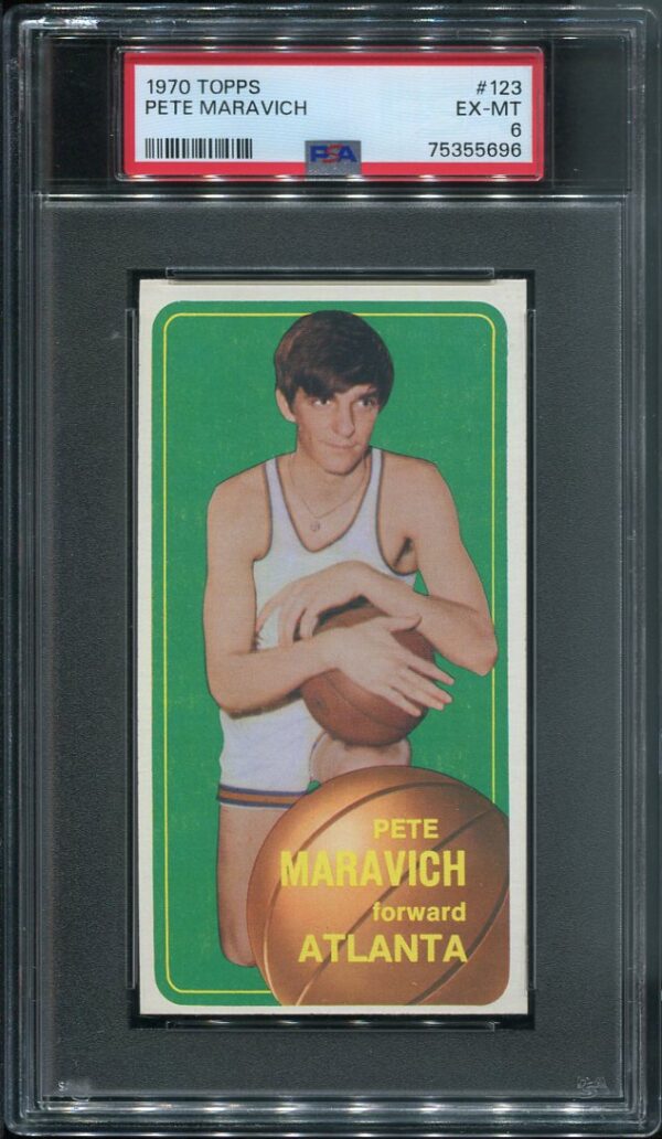 Authentic 1970 Topps #123 Pete Maravich PSA 6 Rookie Basketball Card