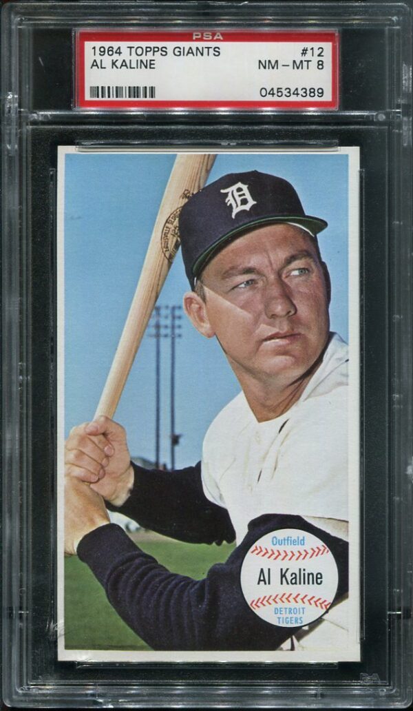 Authentic 1964 Topps Giants #12 Al Kaline PSA 8 Baseball Card