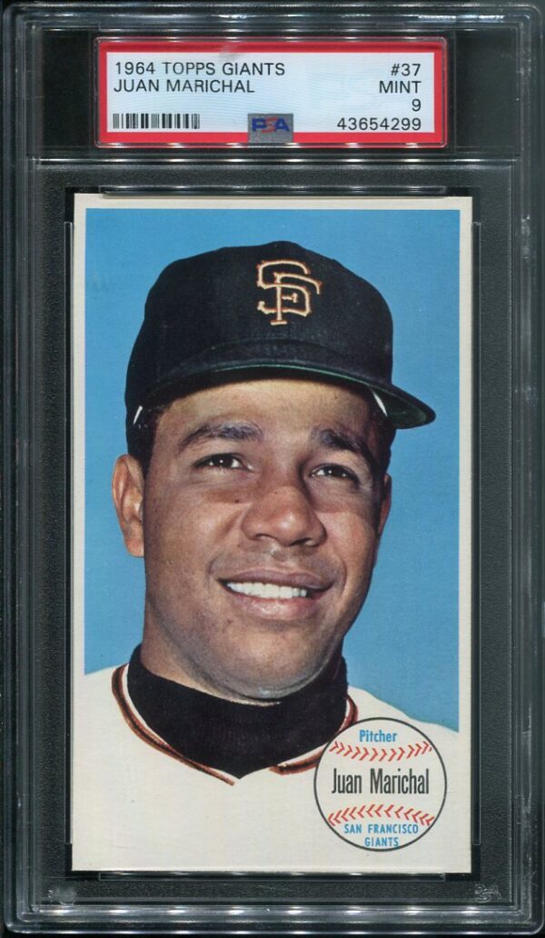 Authentic 1964 Topps Giants #37 Juan Marichal PSA 9 Baseball Card