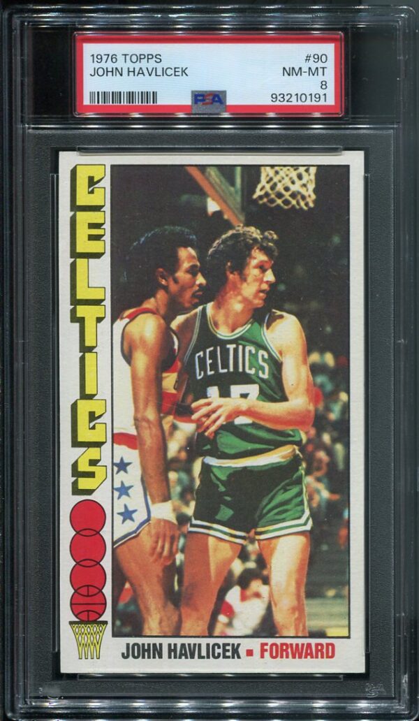 Authentic 1976 Topps #90 John Havlicek PSA 8 Basketball Card