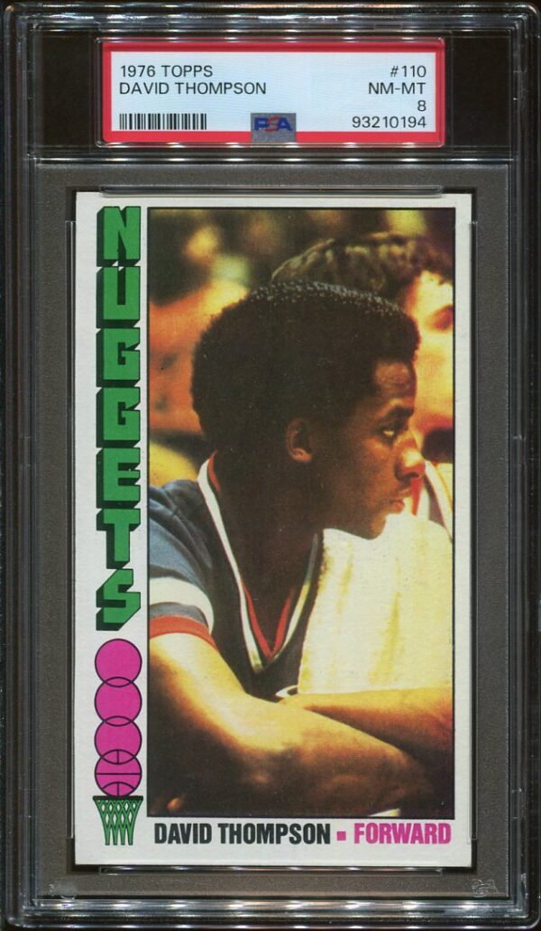 Authentic 1976 Topps #110 David Thompson Rookie PSA 8 Basketball Card