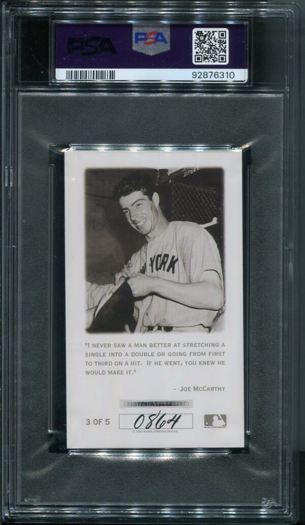 1993 Pinnacle Joe DiMaggio #3 The Streak PSA 9 Auto 10 Autographed Baseball Card