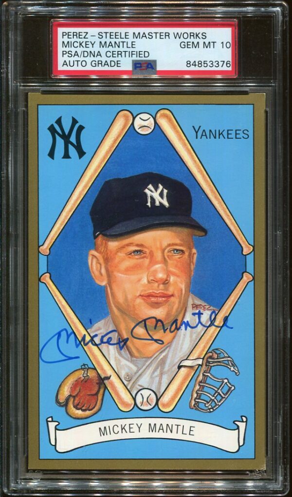 Authentic 1990 Perez-Steele #9 Mickey Mantle Autographed Baseball Card