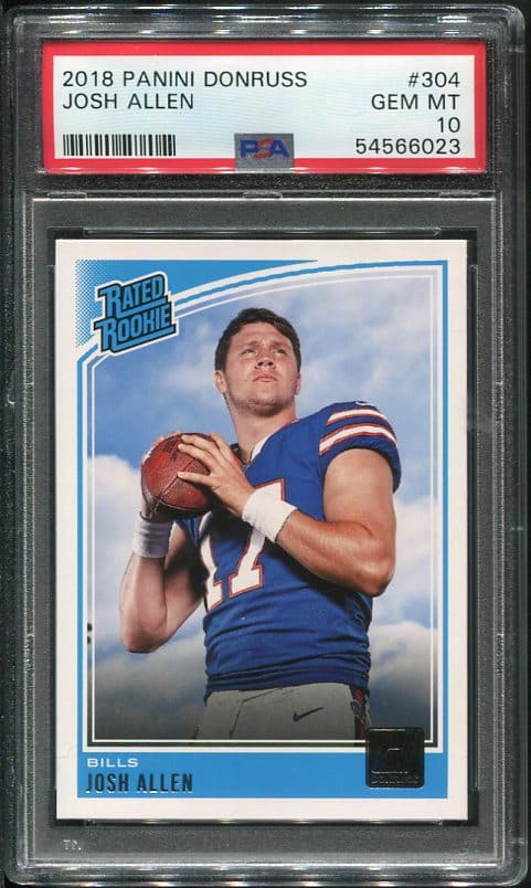 Authentic 2018 Panini Donruss #304 Josh Allen PSA 10 Rookie Football Card