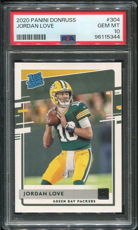 Authentic 2020 Panini Donruss #304 Jordan Love PSA 10 Football Card