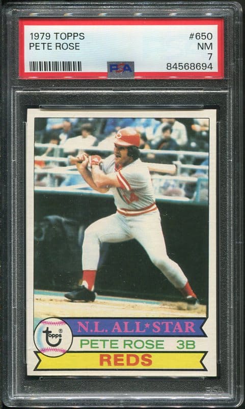 Authentic 1979 Topps #650 Pete Rose PSA 7 Baseball Card