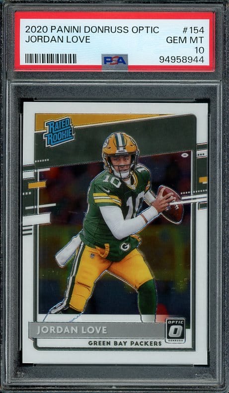 Authentic 2020 Panini Donruss Optic #154 Jordan Love PSA 10 Rookie Football Card