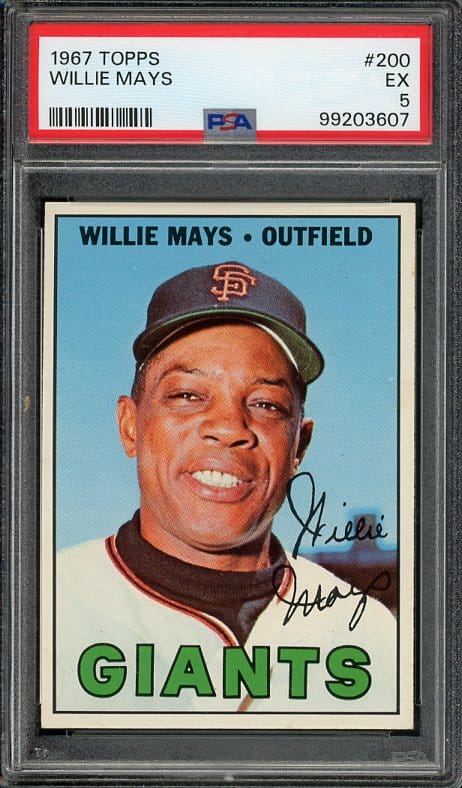 Authentic 1967 Topps #200 Willie Mays PSA 5 Baseball Card