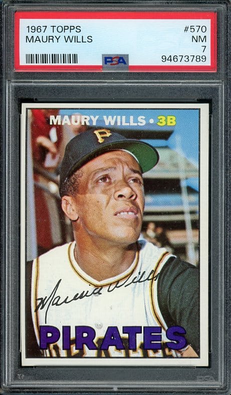 Authentic 1967 Topps #570 Maury Wills PSA 7 Baseball Card