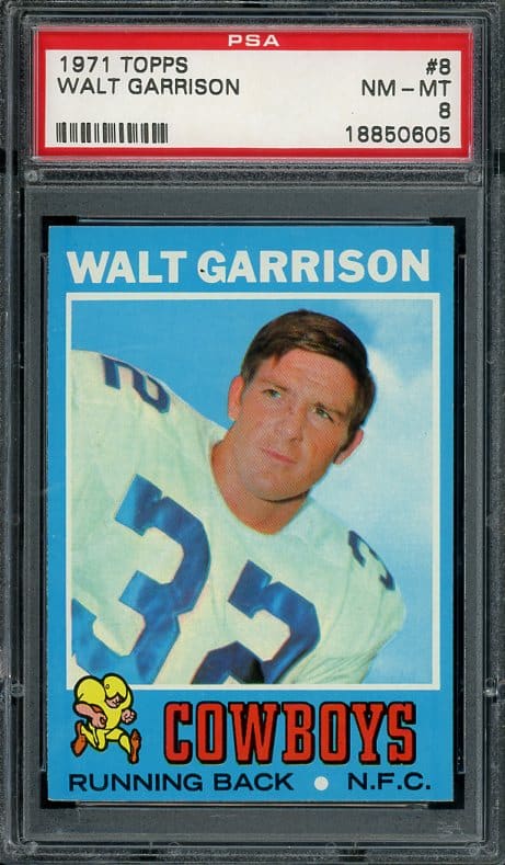 Authentic 1971 Topps #8 Walt Garrison PSA 8 Football Card