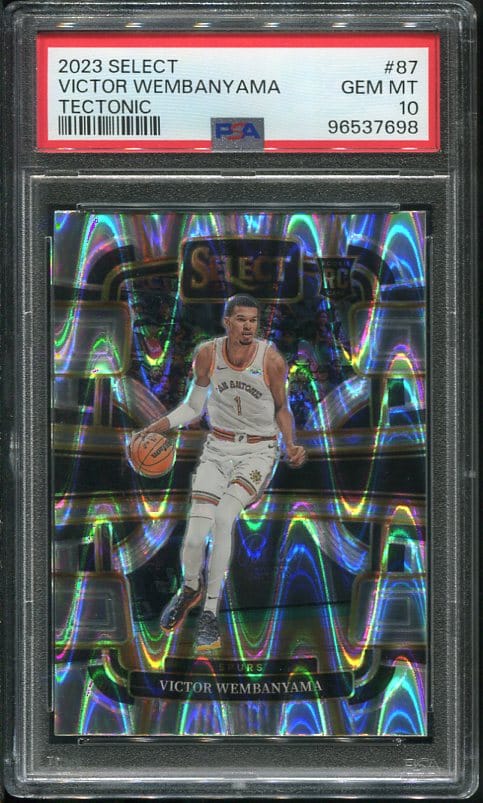 2023 Panini Select #87 Tectonic RC Victor Wembanyama PSA 10 Basketball Card