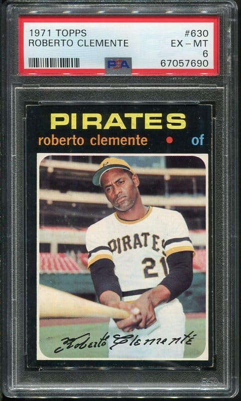 Authentic 1971 Topps #630 Roberto Clemente PSA 6 Baseball Card