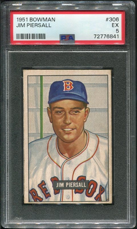 Authentic 1951 Bowman #306 Jim Piersall PSA 5 Baseball Card