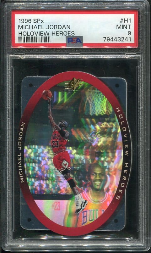 Authentic 1996 SPx #H1 Michael Jordan Holoview Heroes PSA 9 Basketball Card