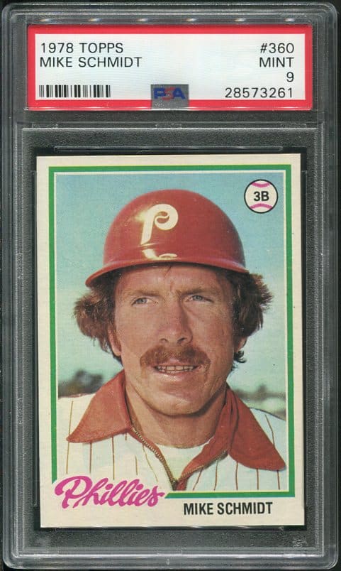 Authentic 1978 Topps #360 Mike Schmidt PSA 9 Baseball Card