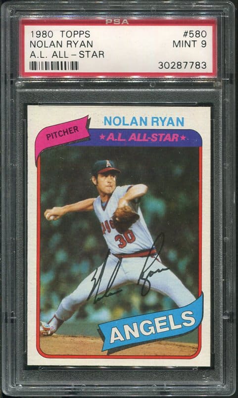 Authentic 1980 Topps #580 Nolan Ryan PSA 9 Baseball Card