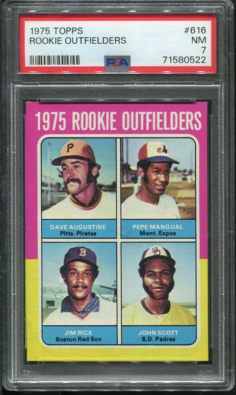 Authentic 1975 Topps #616 Jim Rice PSA 7 Rookie Baseball Card