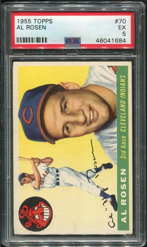 Authentic 1955 Topps #70 Al Rosen PSA 5 Baseball Card