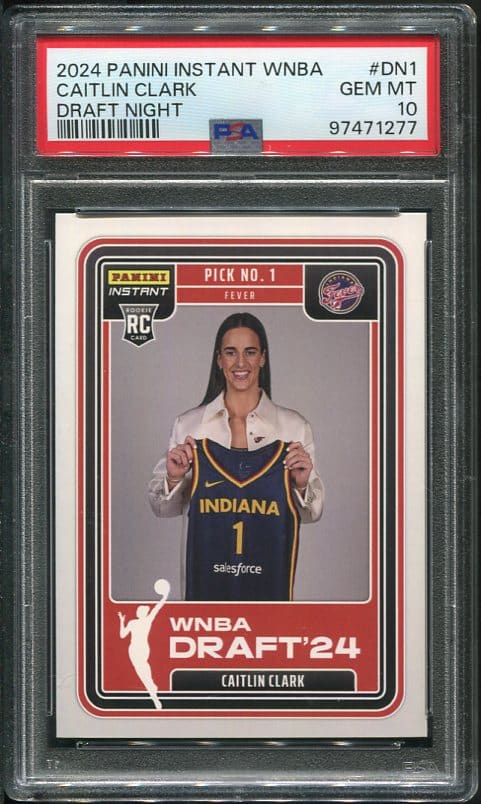 2024 Panini Instant WNBA Draft Night Caitlin Clark PSA 10 Rookie Basketball Card