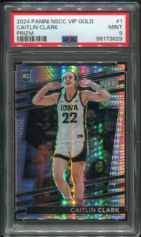 2024 Panini NSCC VIP Gold #1 Caitlin Clark Prizm PSA 9 Basketball Card