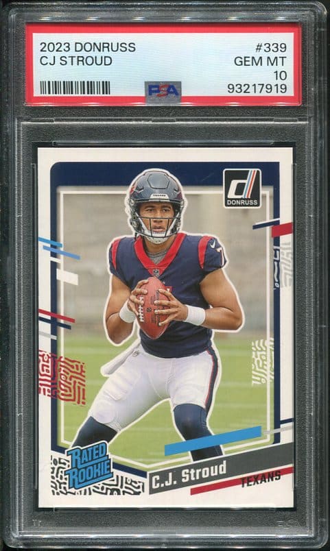 Authentic 2023 Donruss #339 CJ Stroud PSA 10 Rookie Football Card