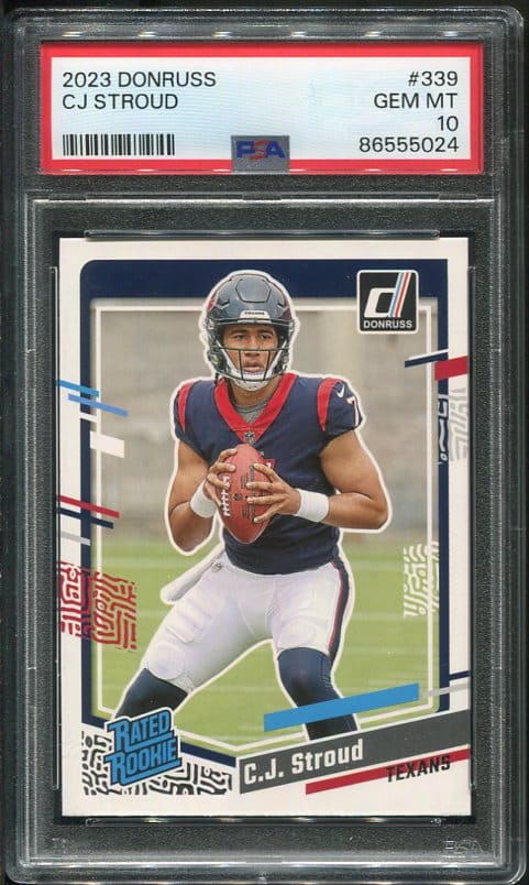 Authentic 2023 Donruss #339 CJ Stroud PSA 10 Rookie Football Card