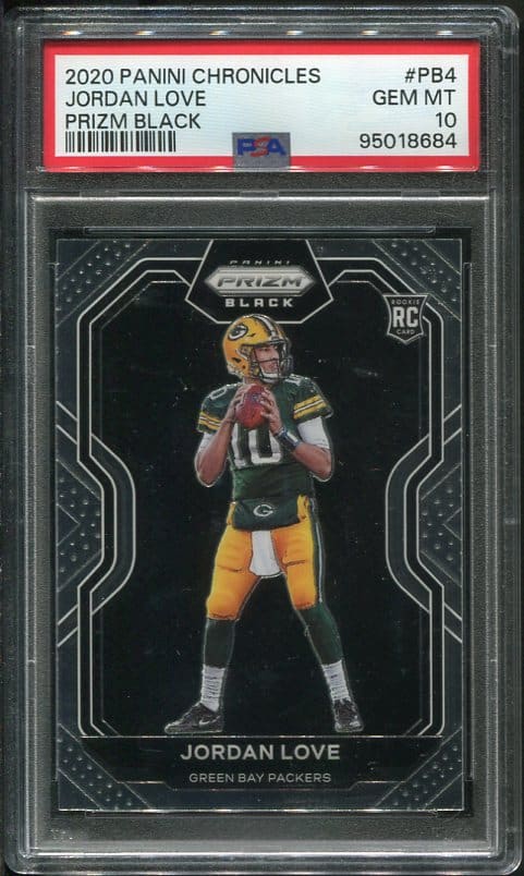 Authentic 2020 Panini Chronicles Prizm #PB4 Jordan Love PSA 10 Rookie Card